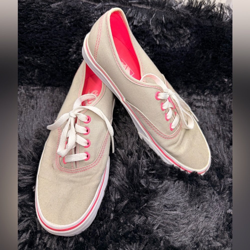 Vans Canvas Sneakers with Pink Accents
